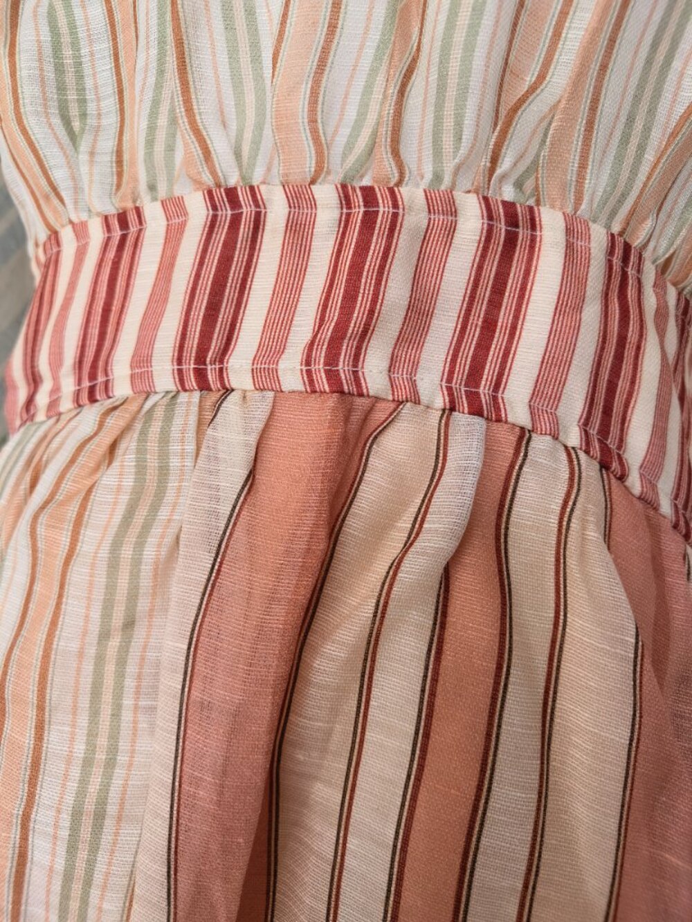 ZIMMERMANN Rebellion patchwork striped linen and silk-blend voile midi wrap dres - Picture 12 of 14